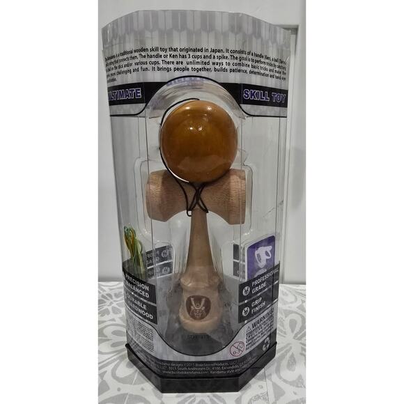 New Open Box -Bushido Kendama “Ultimate” Skill Toy – Beechwood Ken + Yellow Tama - Picture 3 of 16
